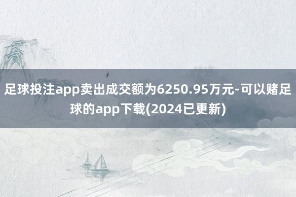 足球投注app卖出成交额为6250.95万元-可以赌足球的app下载(2024已更新)