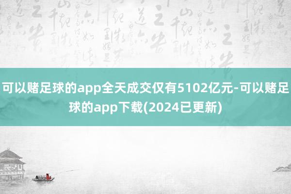 可以赌足球的app全天成交仅有5102亿元-可以赌足球的app下载(2024已更新)