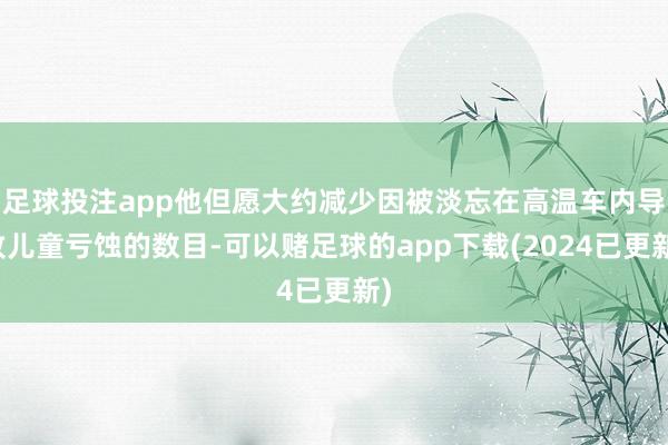 足球投注app他但愿大约减少因被淡忘在高温车内导致儿童亏蚀的数目-可以赌足球的app下载(2024已更新)