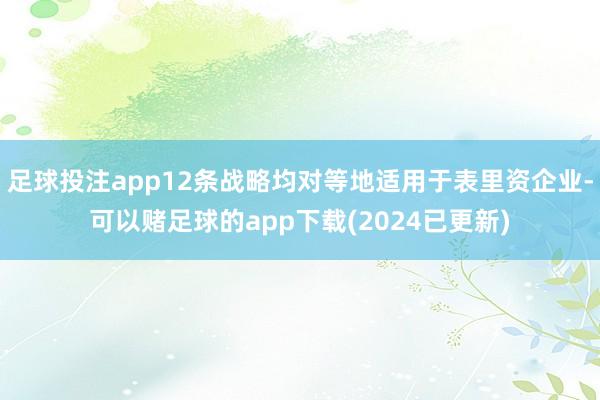 足球投注app12条战略均对等地适用于表里资企业-可以赌足球的app下载(2024已更新)