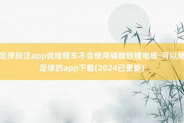 足球投注app说增程车不会使用磷酸铁锂电板-可以赌足球的app下载(2024已更新)