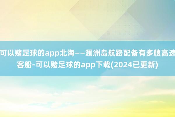 可以赌足球的app北海——涠洲岛航路配备有多艘高速客船-可以赌足球的app下载(2024已更新)