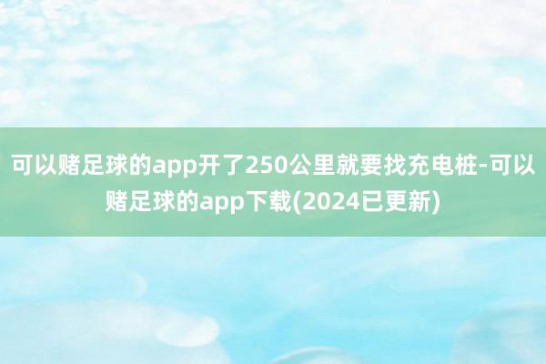 可以赌足球的app开了250公里就要找充电桩-可以赌足球的app下载(2024已更新)