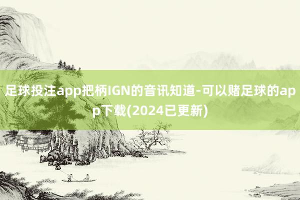 足球投注app把柄IGN的音讯知道-可以赌足球的app下载(2024已更新)