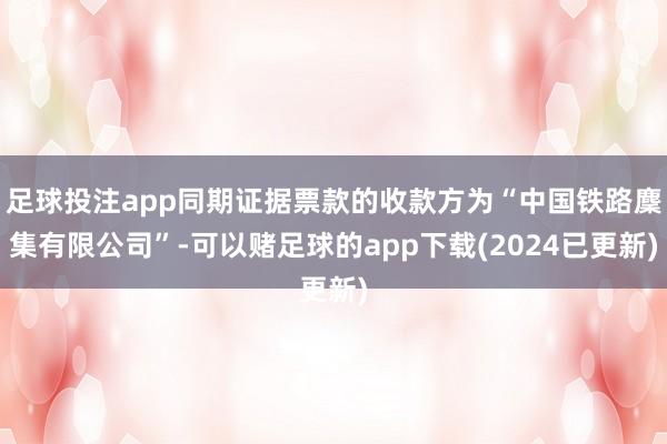 足球投注app同期证据票款的收款方为“中国铁路麇集有限公司”-可以赌足球的app下载(2024已更新)
