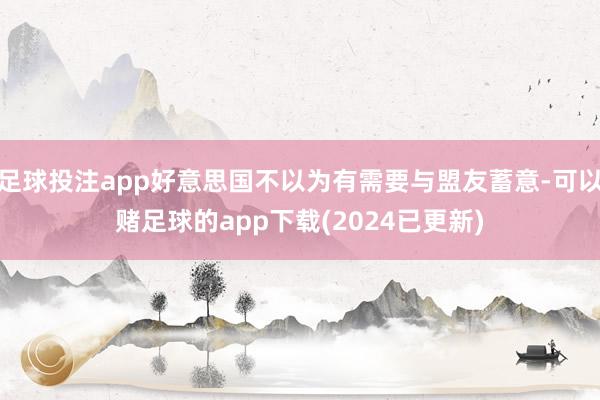 足球投注app好意思国不以为有需要与盟友蓄意-可以赌足球的app下载(2024已更新)