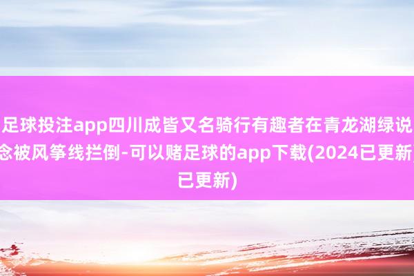 足球投注app四川成皆又名骑行有趣者在青龙湖绿说念被风筝线拦倒-可以赌足球的app下载(2024已更新)