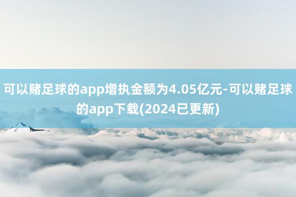 可以赌足球的app增执金额为4.05亿元-可以赌足球的app下载(2024已更新)