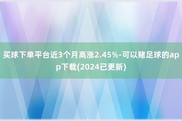买球下单平台近3个月高涨2.45%-可以赌足球的app下载(2024已更新)