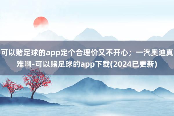 可以赌足球的app定个合理价又不开心；一汽奥迪真难啊-可以赌足球的app下载(2024已更新)