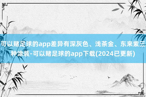 可以赌足球的app差异有深灰色、浅茶金、东来紫三种涂装-可以赌足球的app下载(2024已更新)