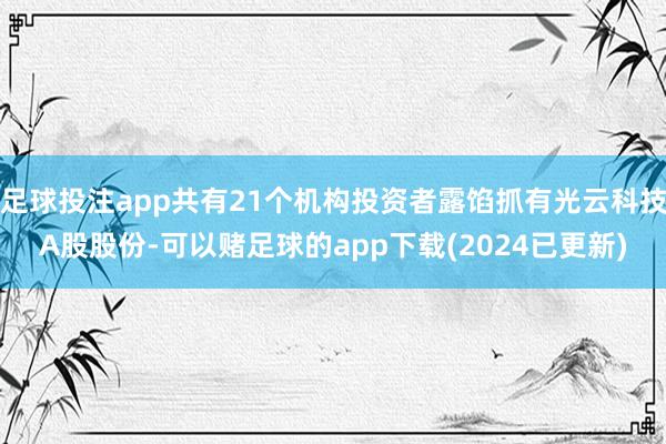 足球投注app共有21个机构投资者露馅抓有光云科技A股股份-可以赌足球的app下载(2024已更新)