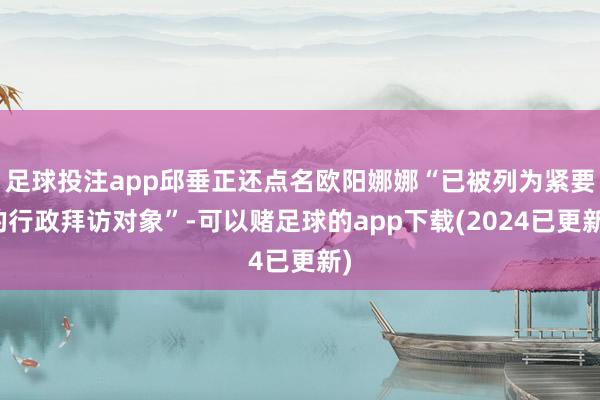 足球投注app邱垂正还点名欧阳娜娜“已被列为紧要的行政拜访对象”-可以赌足球的app下载(2024已更新)