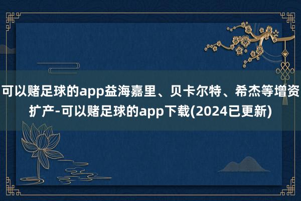 可以赌足球的app益海嘉里、贝卡尔特、希杰等增资扩产-可以赌足球的app下载(2024已更新)
