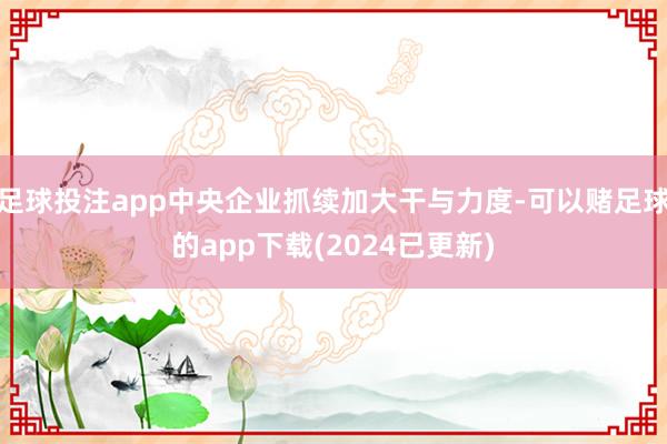 足球投注app中央企业抓续加大干与力度-可以赌足球的app下载(2024已更新)