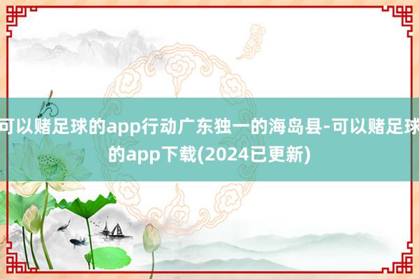 可以赌足球的app行动广东独一的海岛县-可以赌足球的app下载(2024已更新)