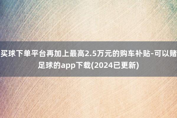 买球下单平台再加上最高2.5万元的购车补贴-可以赌足球的app下载(2024已更新)
