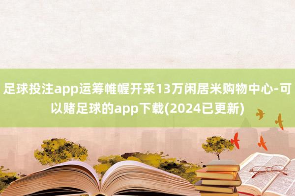 足球投注app运筹帷幄开采13万闲居米购物中心-可以赌足球的app下载(2024已更新)