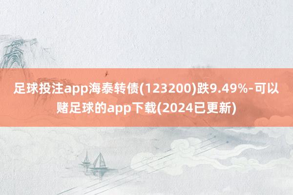 足球投注app海泰转债(123200)跌9.49%-可以赌足球的app下载(2024已更新)