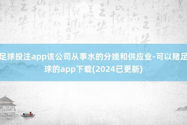 足球投注app该公司从事水的分娩和供应业-可以赌足球的app下载(2024已更新)