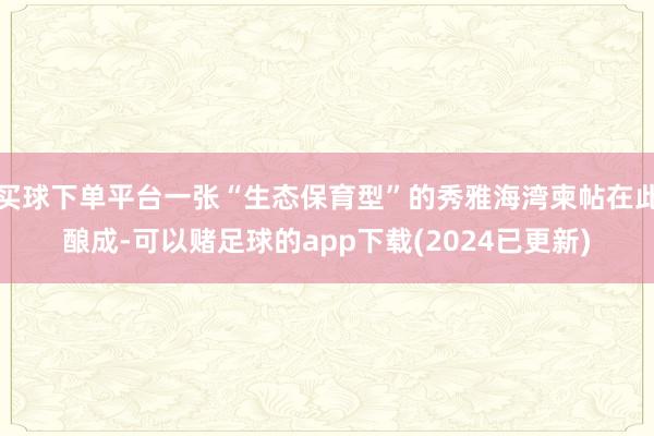 买球下单平台一张“生态保育型”的秀雅海湾柬帖在此酿成-可以赌足球的app下载(2024已更新)