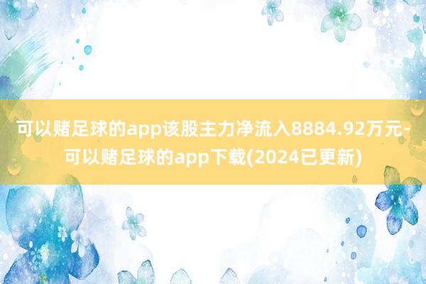 可以赌足球的app该股主力净流入8884.92万元-可以赌足球的app下载(2024已更新)