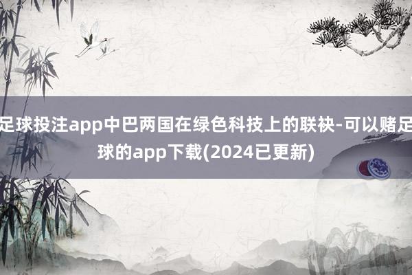 足球投注app中巴两国在绿色科技上的联袂-可以赌足球的app下载(2024已更新)
